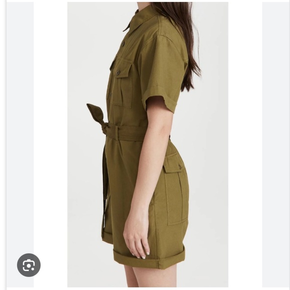 ALEX MILL "Safari" Short Jumpsuit in. Olive Gold NWOT/sz M - Picture 6 of 16